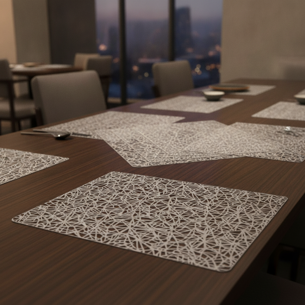 Silicone Silver Placemat 305x406mm for Dining Tables (Pack of 12)