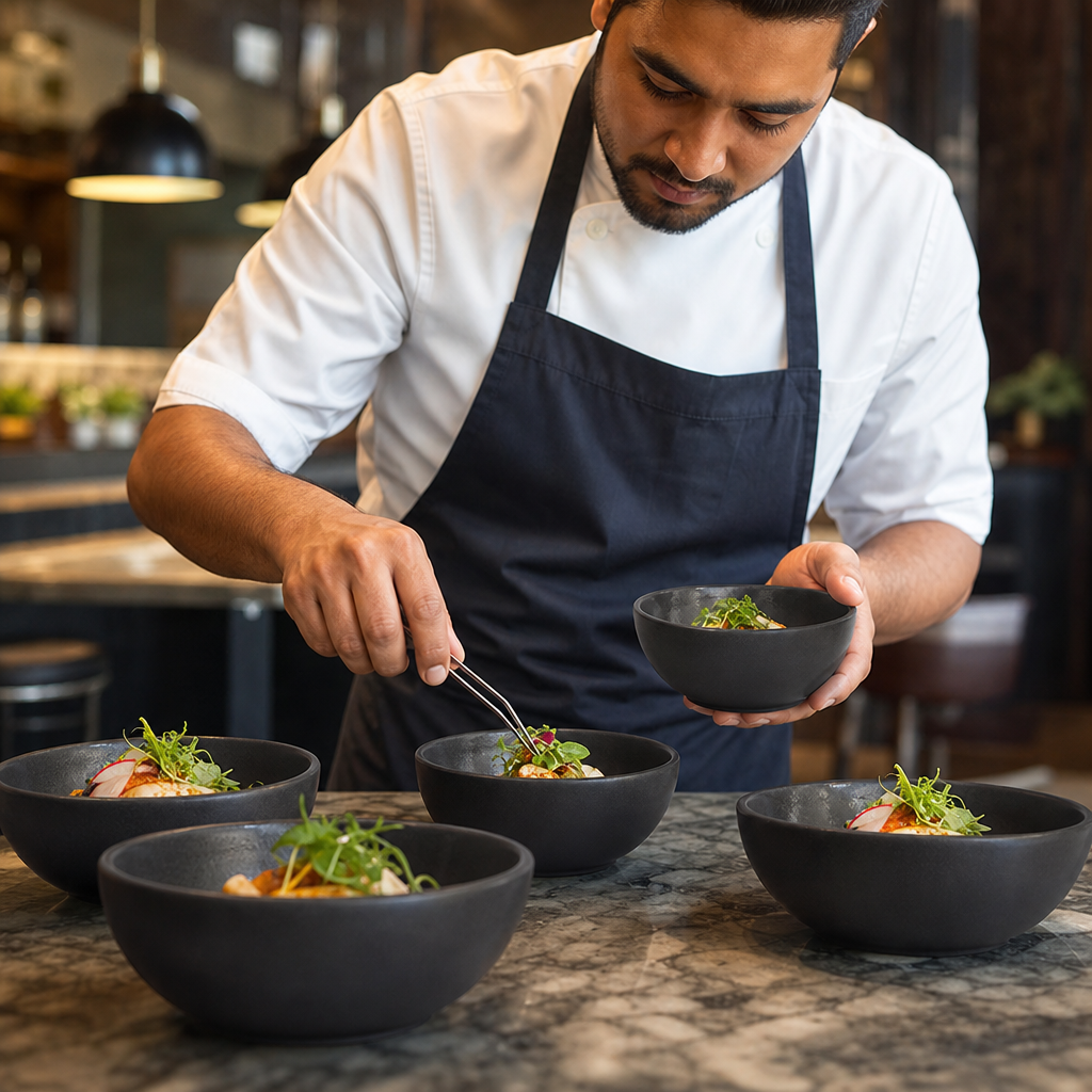 Bowls 120mm Grey Vitrified Stoneware for Unique Table Settings (Pack of 36)