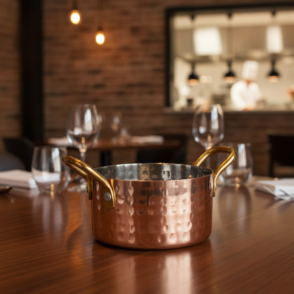 Stainless Steel Small Serving Pot 0.3L for Table Presentations