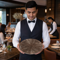 Coupe Plates 260mm Brown Vitrified Ceramic for Dining (Pack of 12)