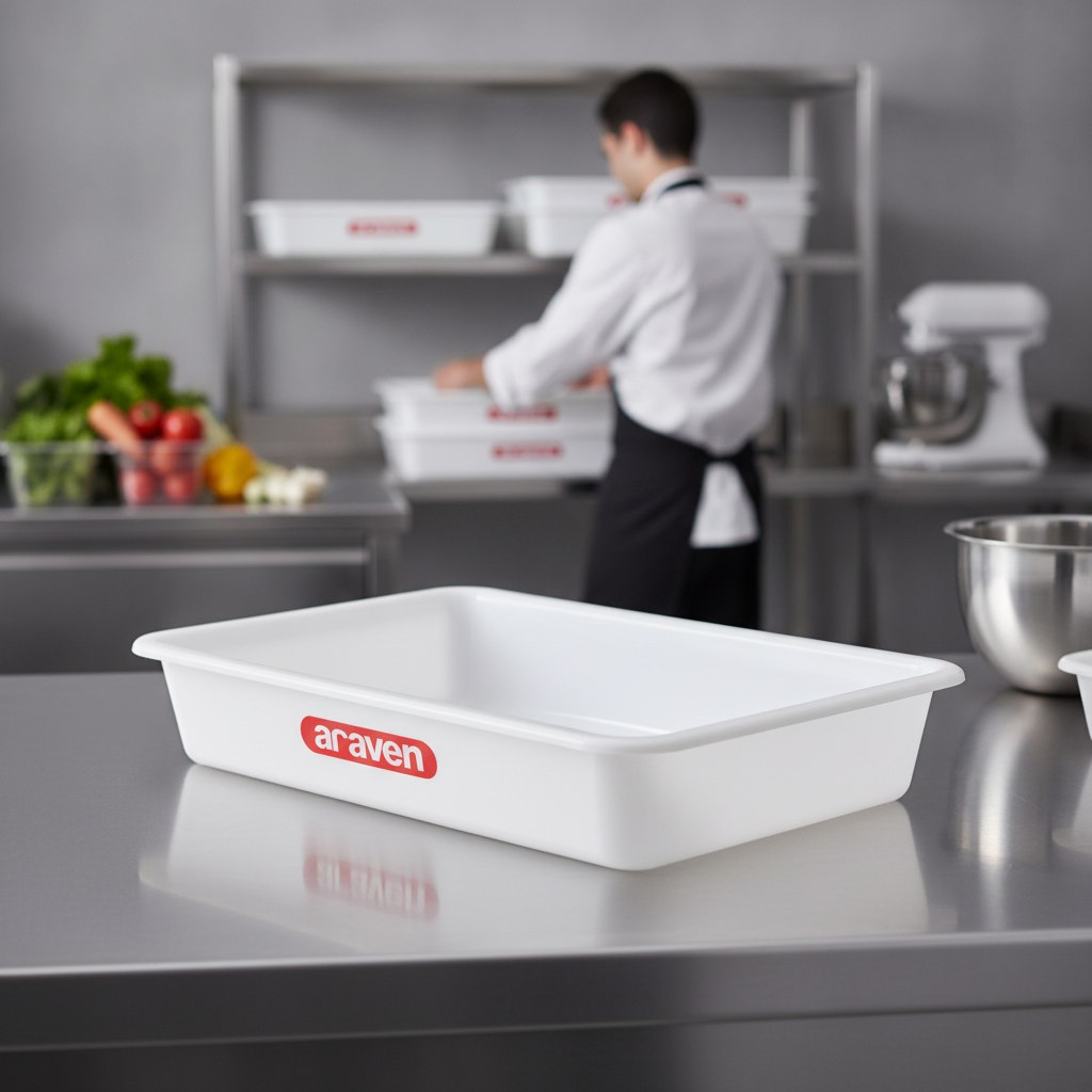 High-Density Polyethylene Food Storage Tray for Commercial Kitchens (Various Sizes)