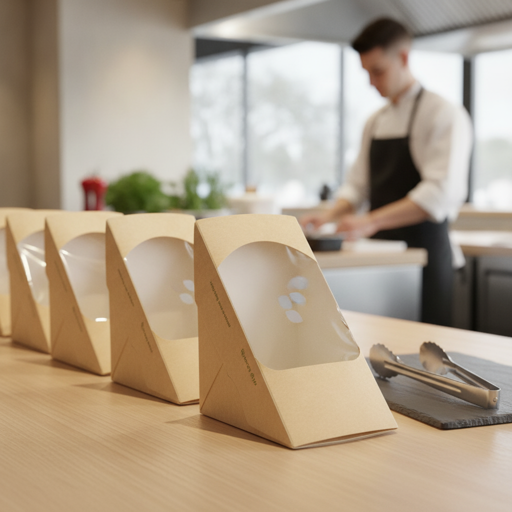 Paperboard Deepfill Sandwich Wedges 75mm for Takeaway Service (Pack of 500)