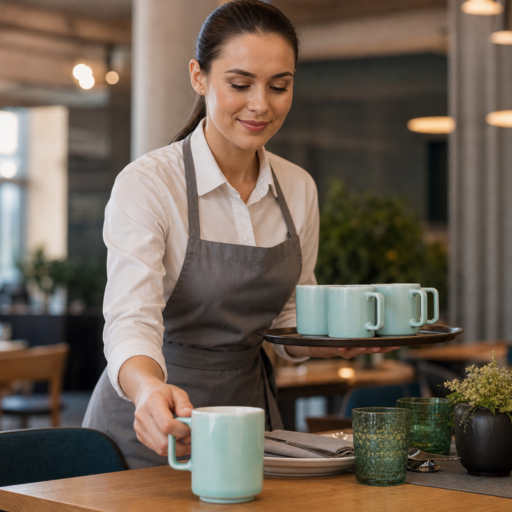 Porcelain Mint Cups 168ml for Stylish Table Settings (Pack of 6)
