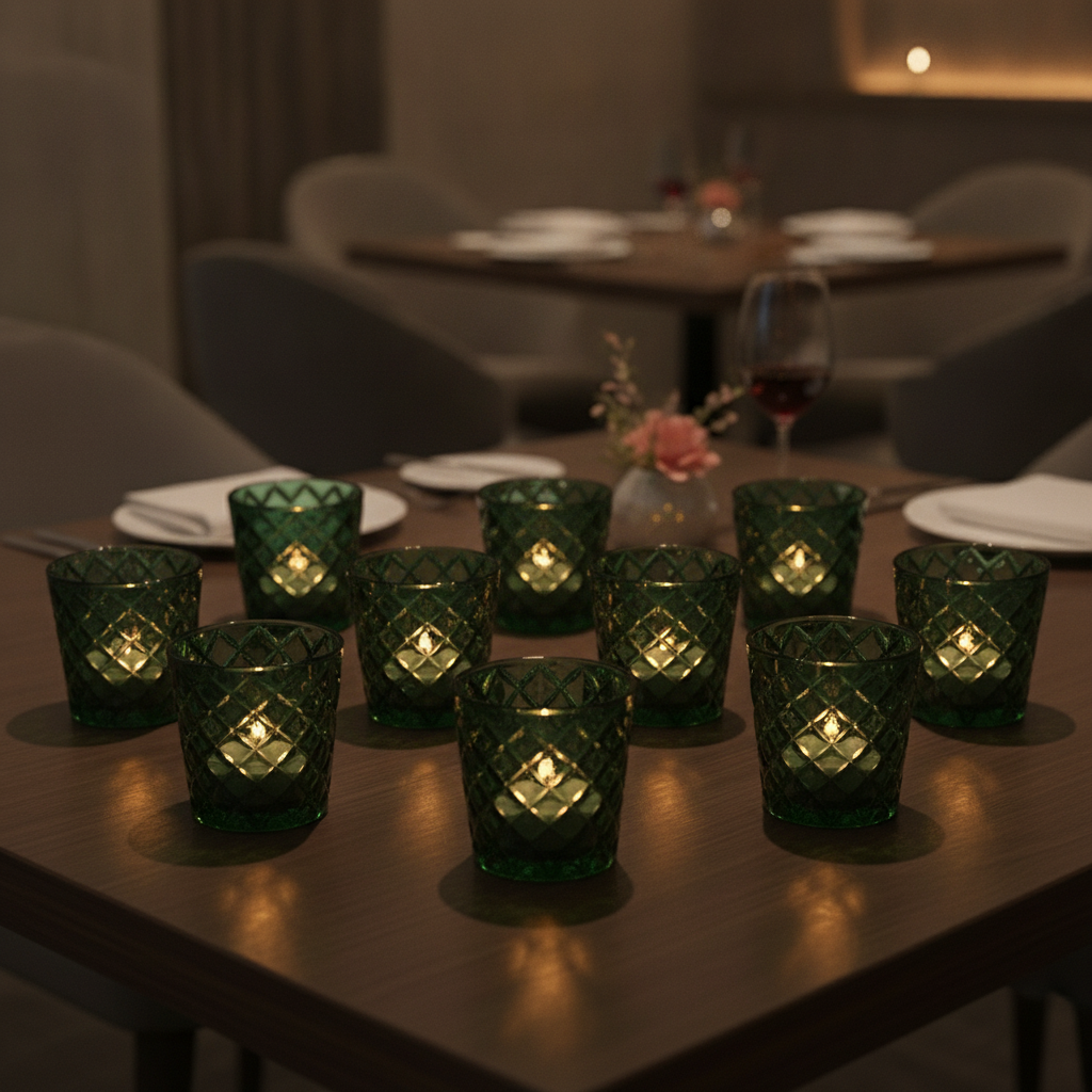 Soda Lime Criss Cross Nightlight Holders 64mm for Table Settings (Pack of 12)