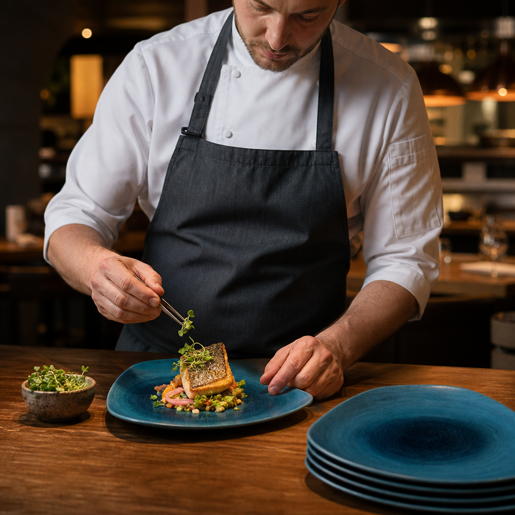 Triangle Plates 311mm Teal Vitrified Porcelain for Dining Experiences (Pack of 6)