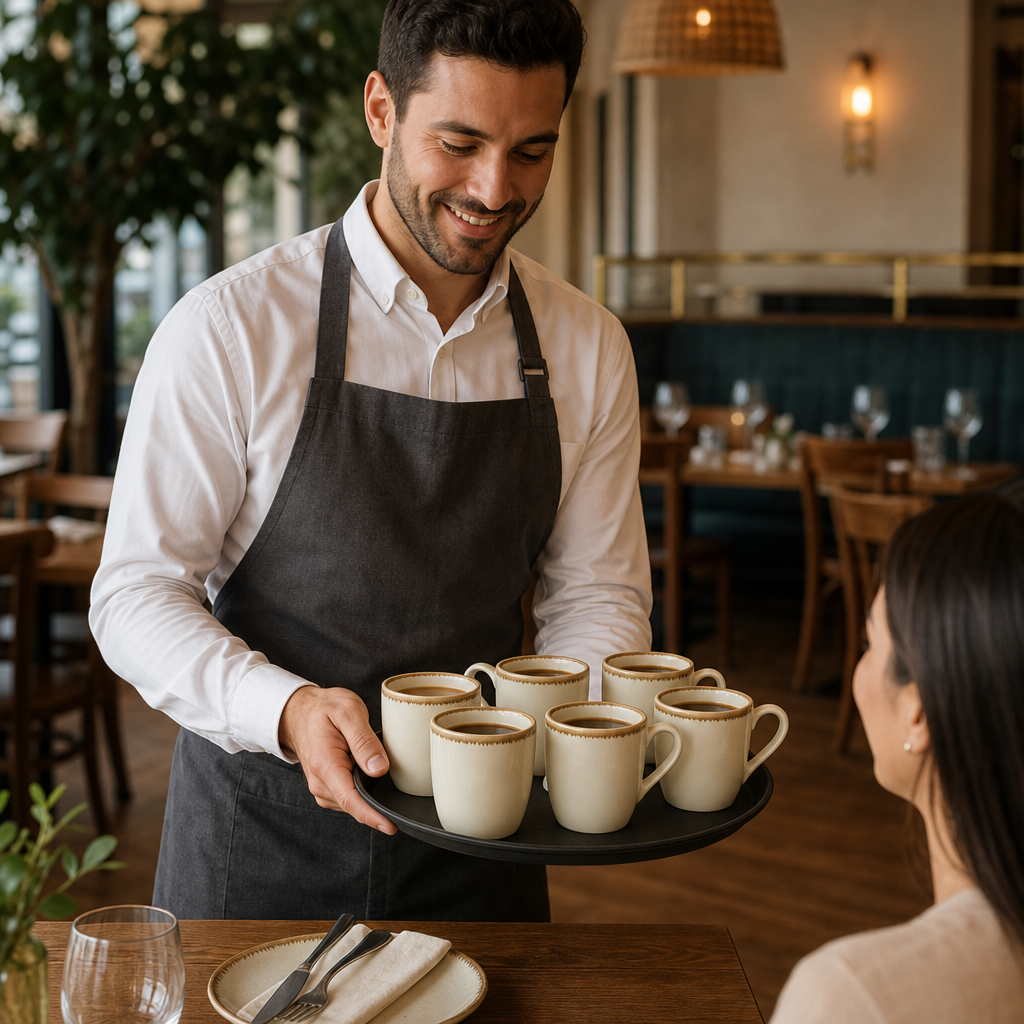 Mugs 320ml Porcelain for Coffee Service (Pack of 6)