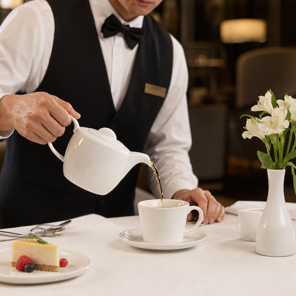 Bone China Teapot 400ml for Premium Restaurants
