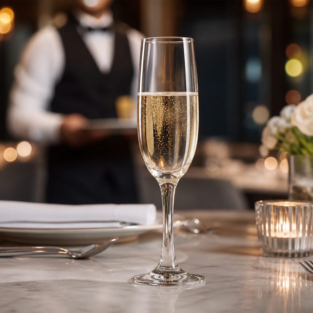 Soda Lime Champagne Flutes 170ml for Celebrations (Pack of 6)