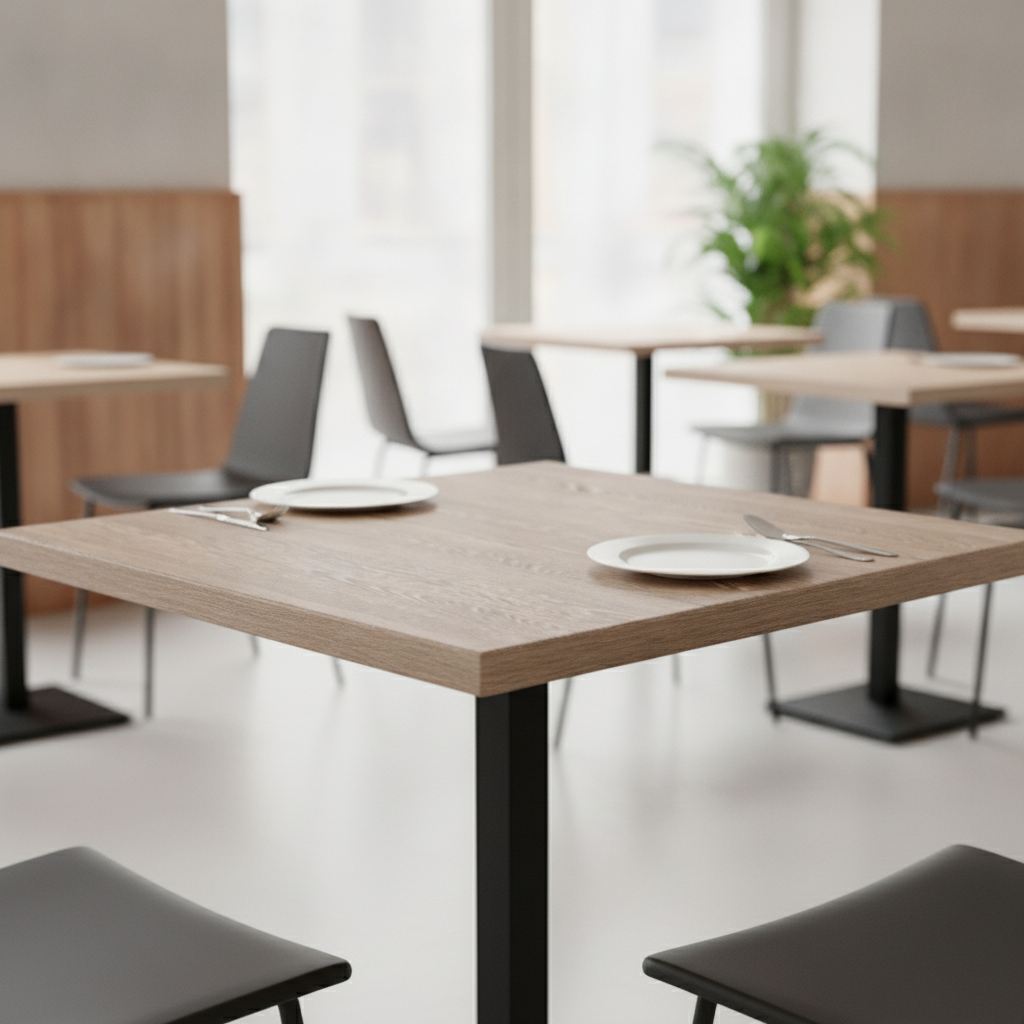 High Density Woodchip Square Table Top 700x700mm for Restaurants