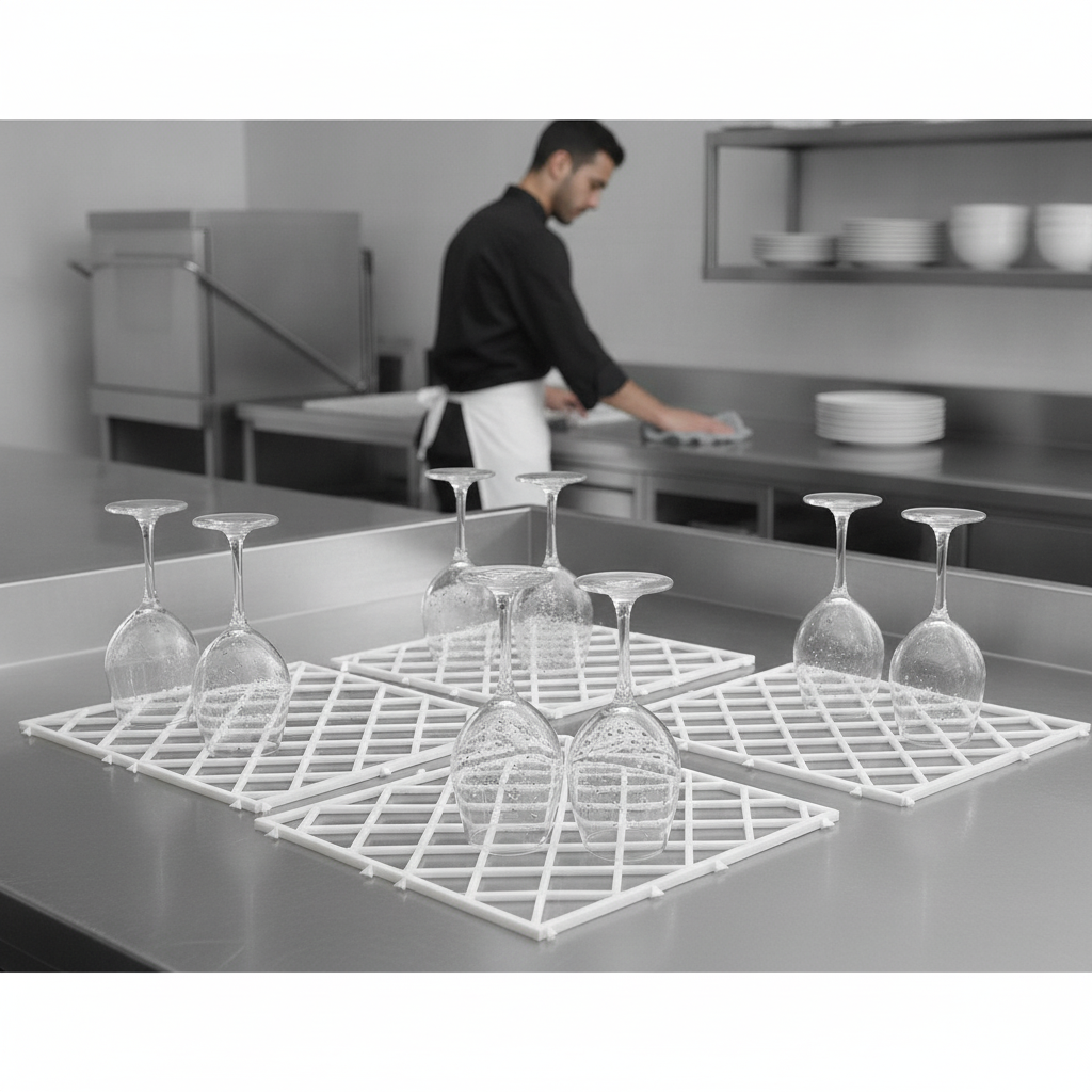 Plastic Glass Mats 322x215mm for Quick Drying Glassware (Pack of 10)