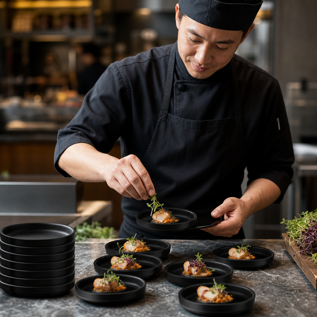 Tapas Dishes 118mm Black Vitrified Stoneware for Catering (Pack of 12)