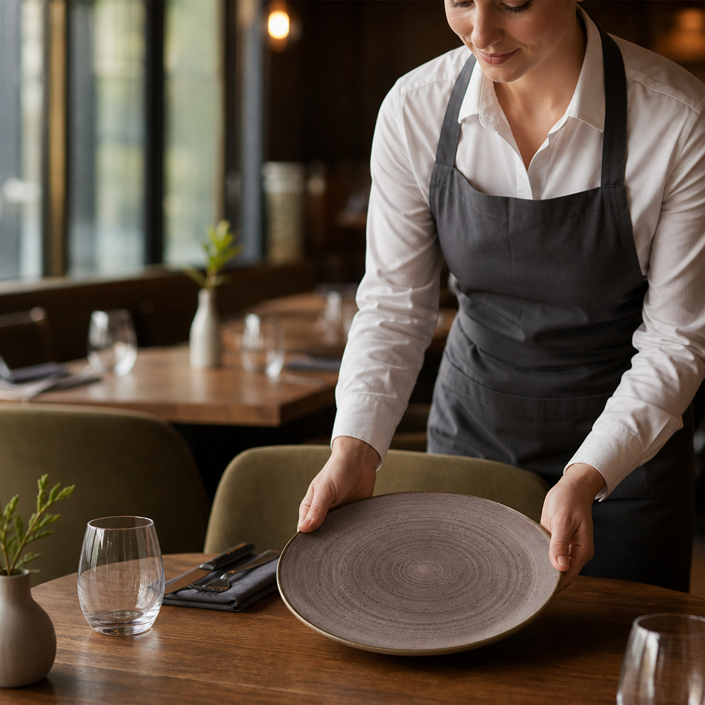 Coupe Plates 286mm Brown Vitrified Ceramic for Hospitality Settings (Pack of 12)