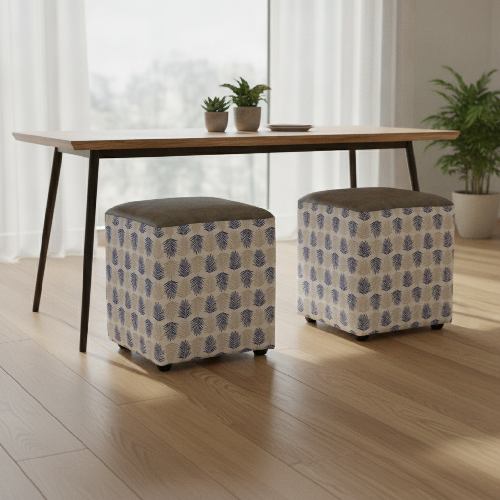 Pine Cube Stools 470x420mm for Contemporary Dining Spaces (Pack of 2)