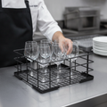 PE-Coated Wire High Sided Glass Basket 390mm for Busy Kitchens