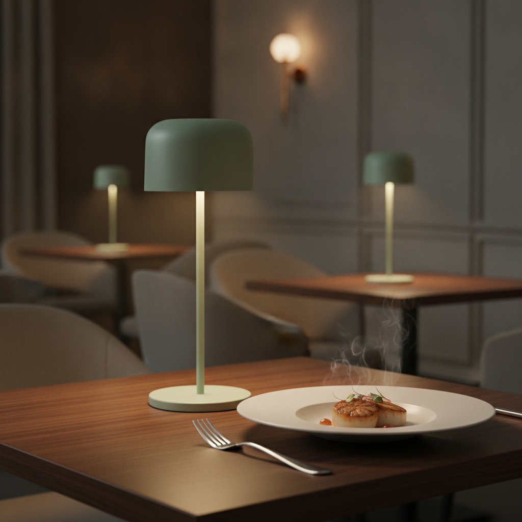 Aluminium Round Dome Table Lamp 300mm for Indoor & Outdoor Use