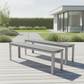 HDPE Grey Slatted Benches 430mm for Outdoor Spaces (Pack of 2)