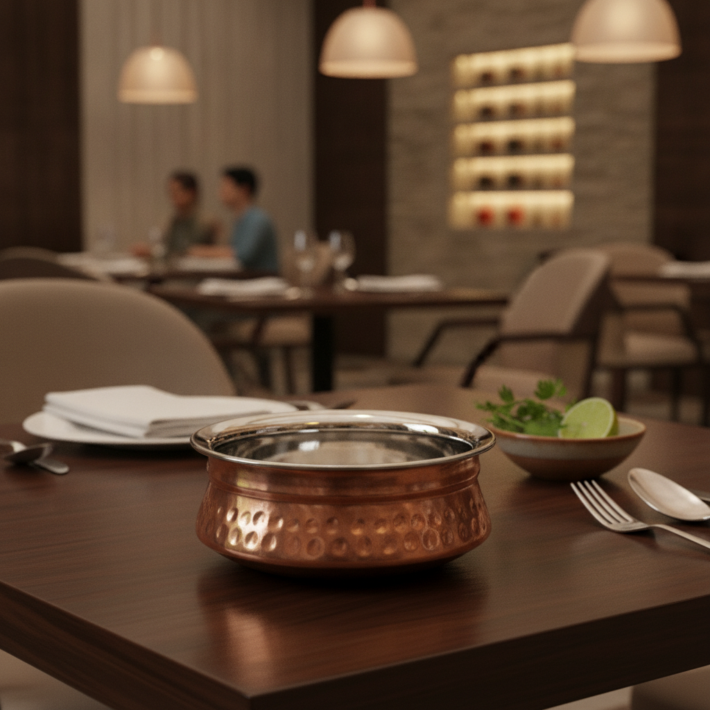 Copper Handi Serving Dish 1.5L for Traditional Dining
