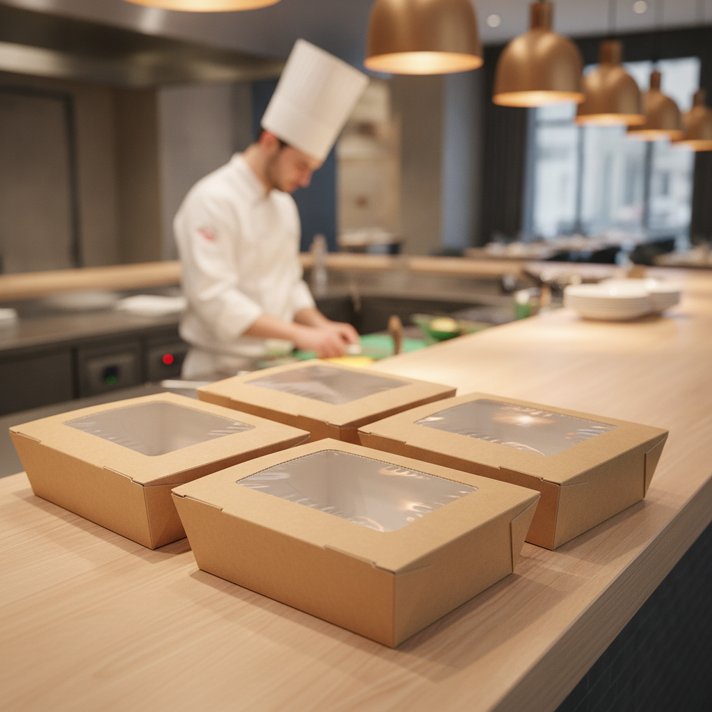 Paperboard Food to Go Box with Window for Takeaway Meals (Pack of 180)