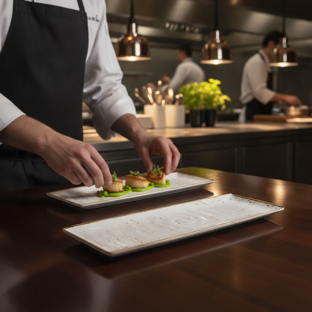 Melamine Rectangular Platter 162x530mm for Food Presentation