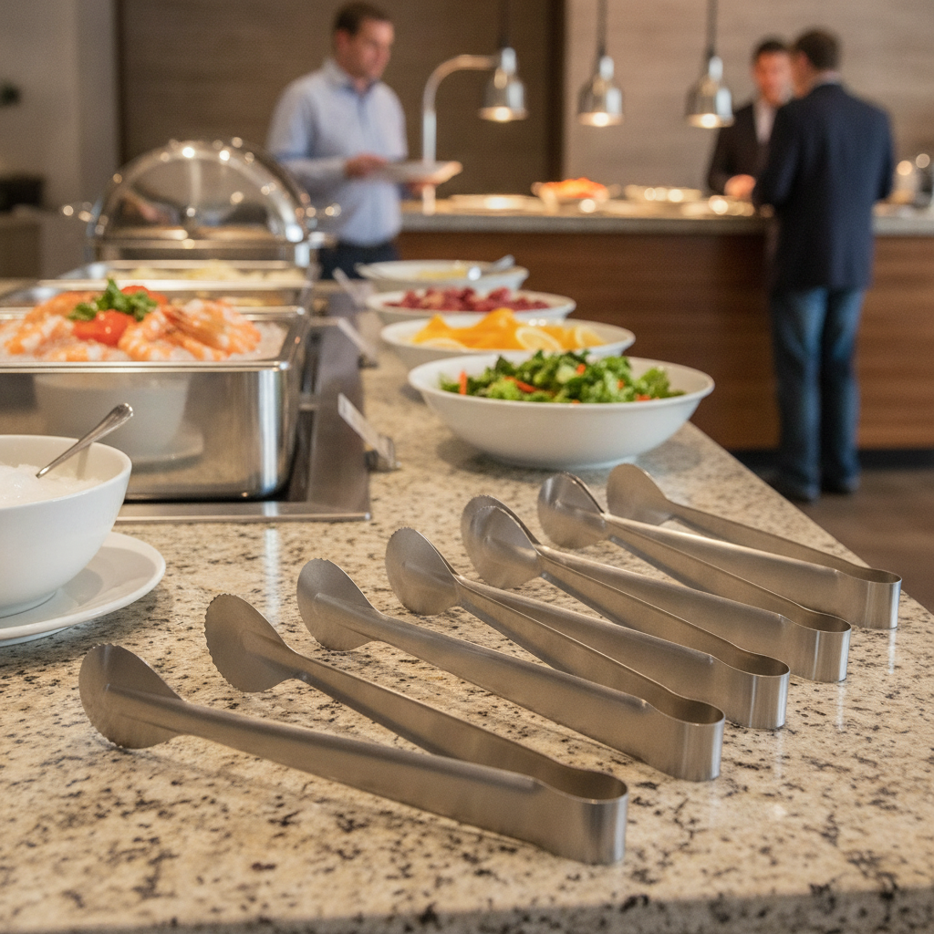 18/10 Stainless Steel Ice Tongs 190mm for Buffet Presentation (Pack of 10)