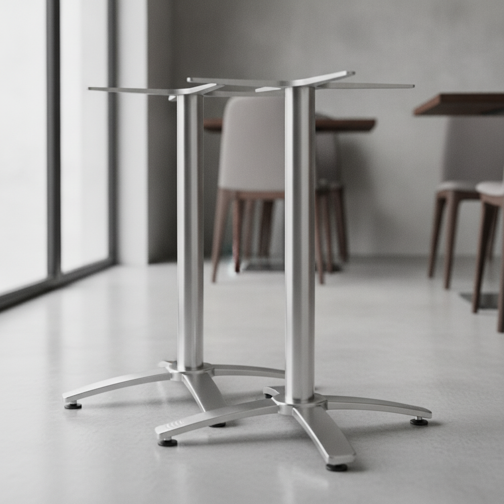 Aluminium Twin Leg Table Base 590x590mm for Modern Dining Spaces (Pack of 2)