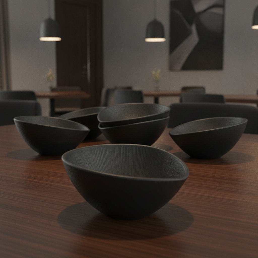 Melamine Black Bowl 190x165mm for Stylish Dining