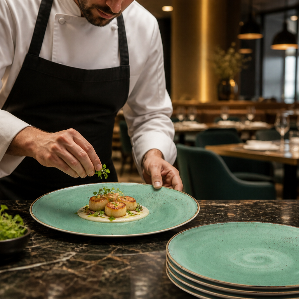 Alumina Stack Plates 285mm Aqua Vitrified Ceramic for Hospitality (Pack of 6)