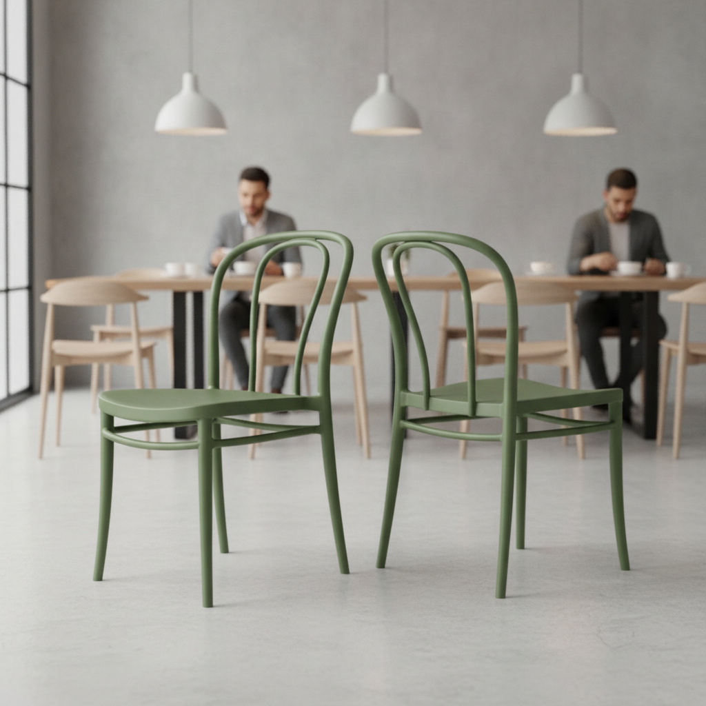 Polypropylene Olive Green Side Chair 850mm for Hospitality & Workspaces (Pack of 2)