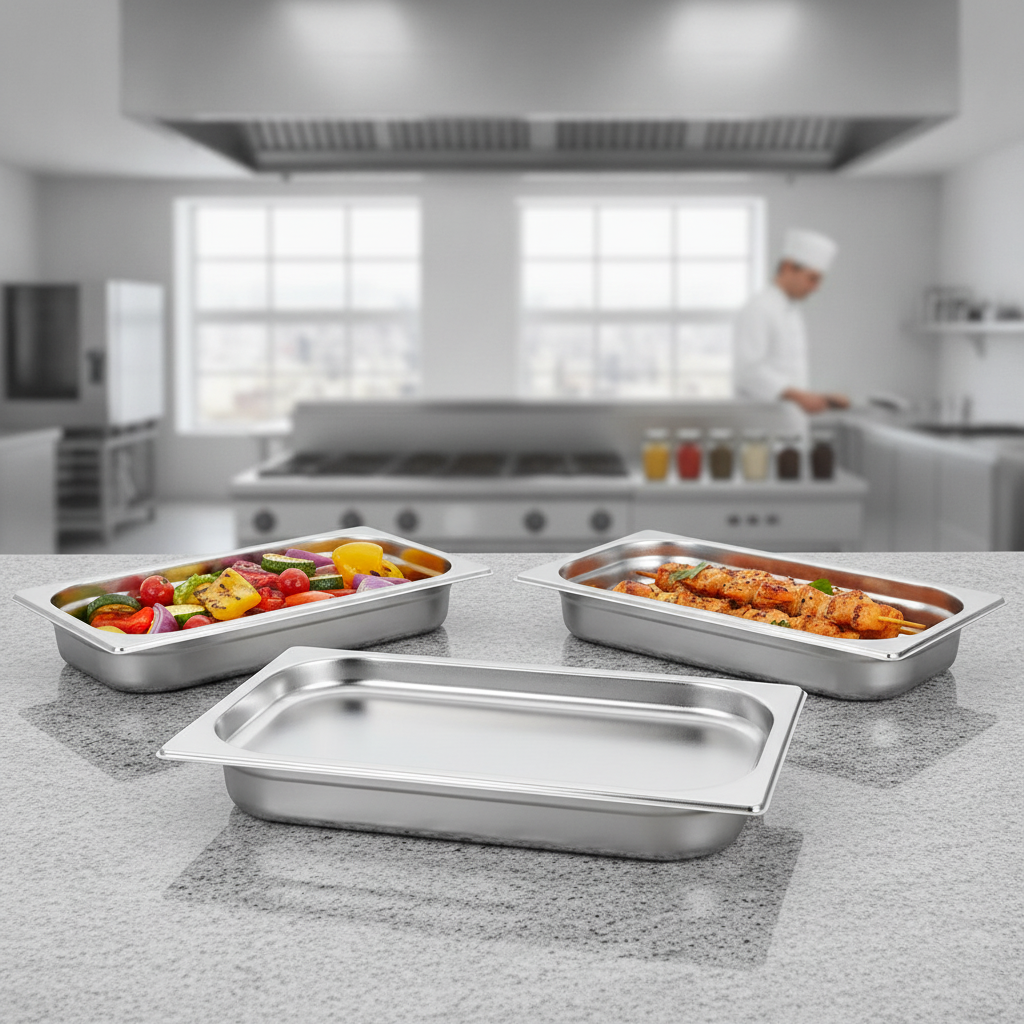 201 Stainless Steel 1/3 Gastronorm Tray 660ml for Commercial Use