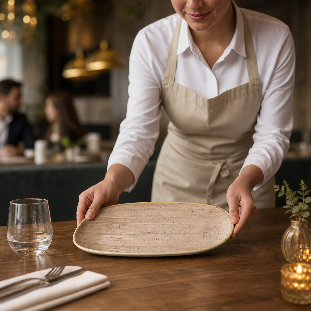 Oblong Plates 300x150mm Vitrified Ceramic for Hospitality (Pack of 12)