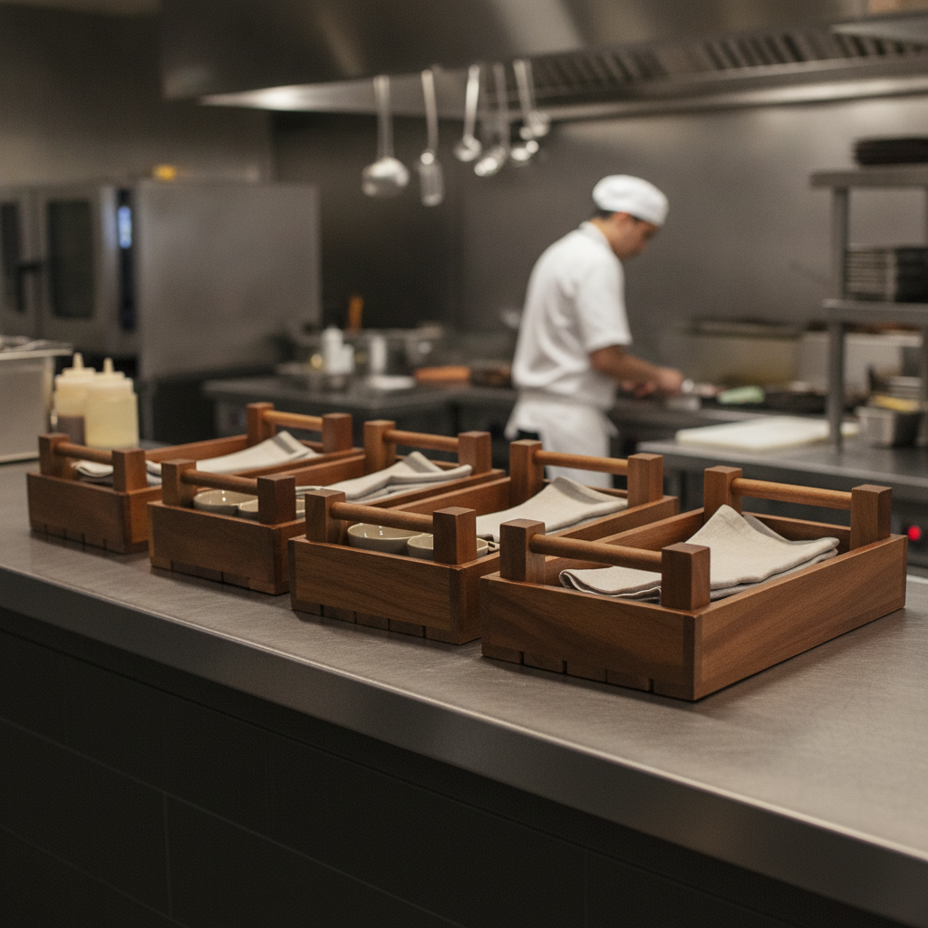 Wood Natural Hardwood Rectangular Crates 330x200mm for Catering (Pack of 4)