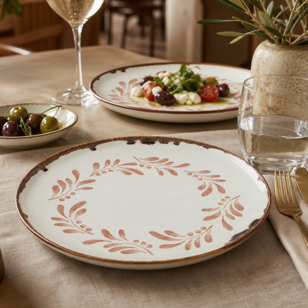 Round Walled Plates 210mm Terracotta for Dining Experiences (Pack of 6)