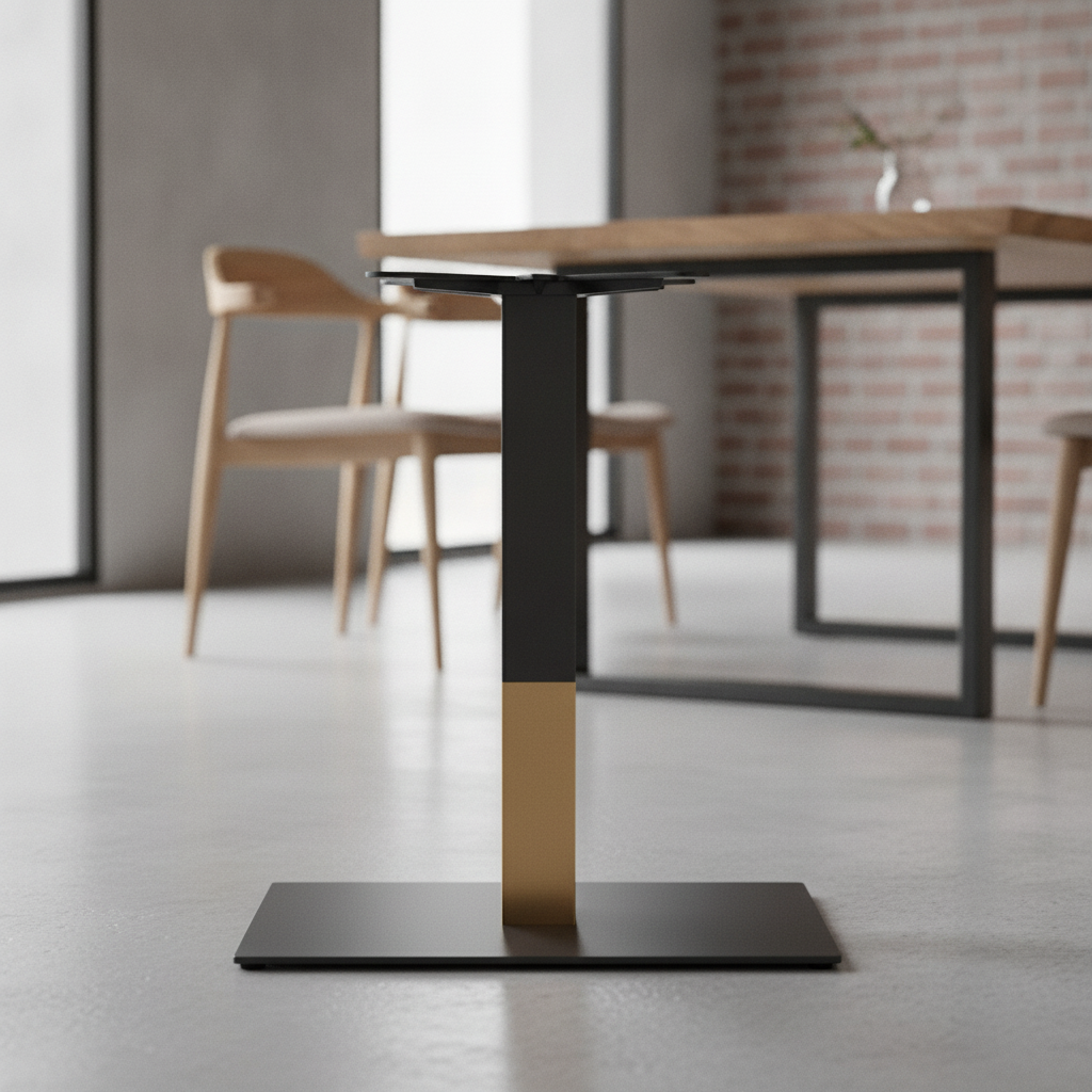 Steel Small Rectangular Dining Table Base Black 600x400mm for Indoor Use