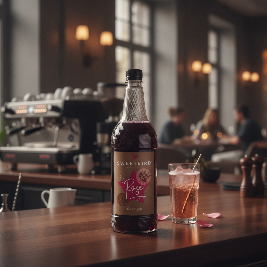 Natural Rose Syrup 1L for Beverages & Desserts