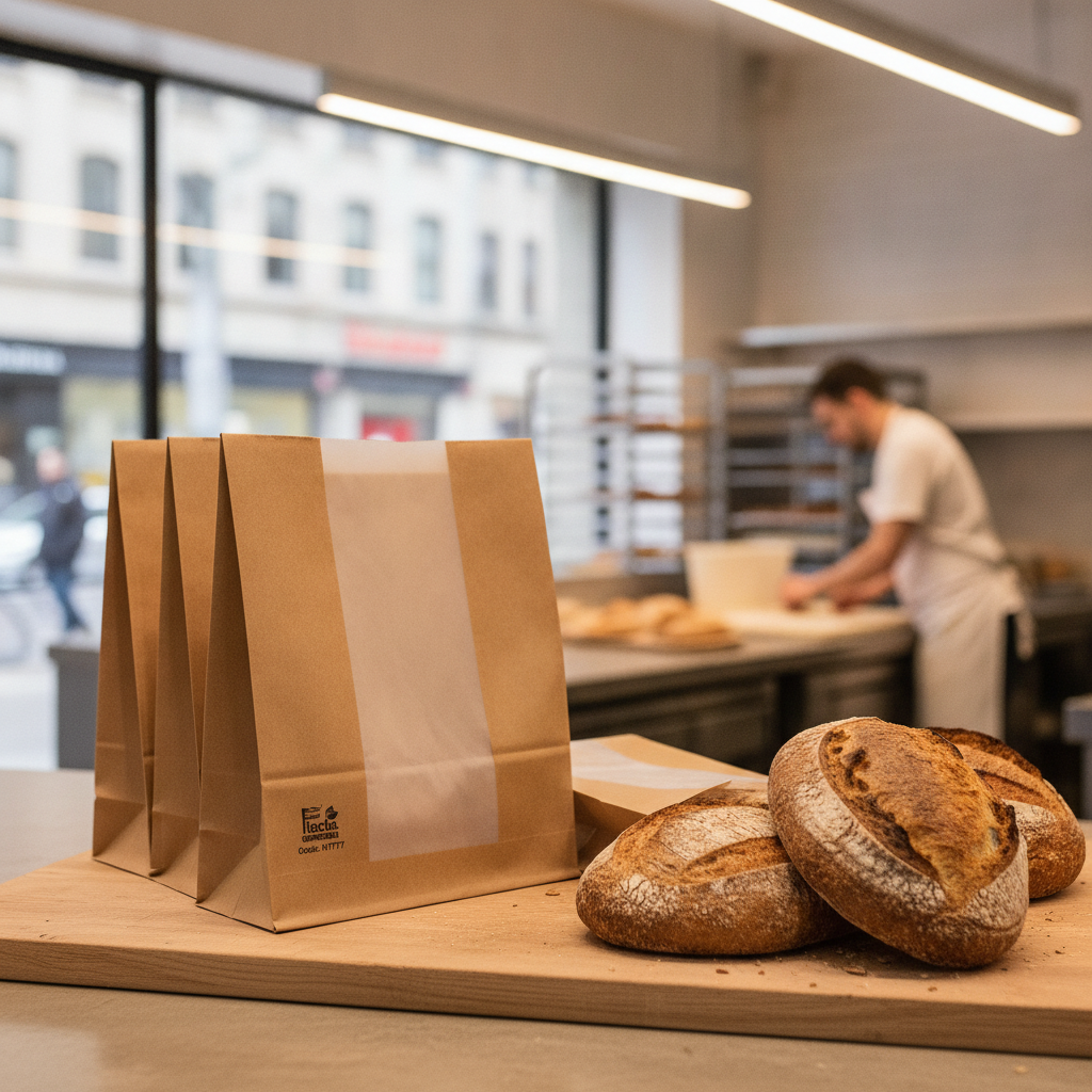 Compostable Paper Bread Bags 266x215mm for Bakery Items (Pack of 1000)