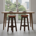 Rubber Wood High Stool with Bison Tan Seat 760x335mm for Dining Spaces (Pack of 2)