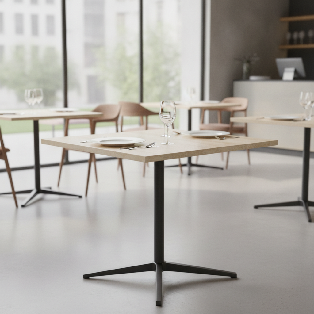 High Density Woodchip Square Table Top Travertin for Catering (600x600mm)