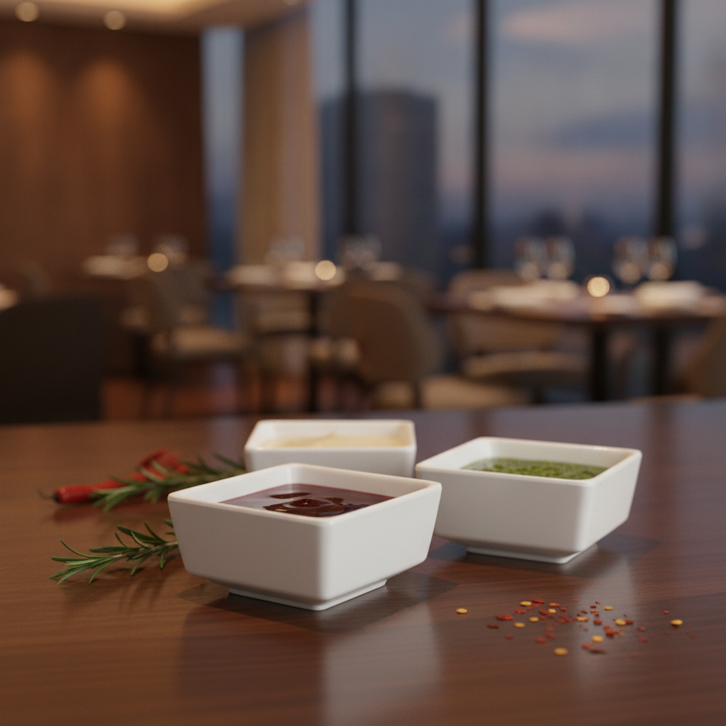 Melamine Square Dipping Bowl 50ml for Restaurants
