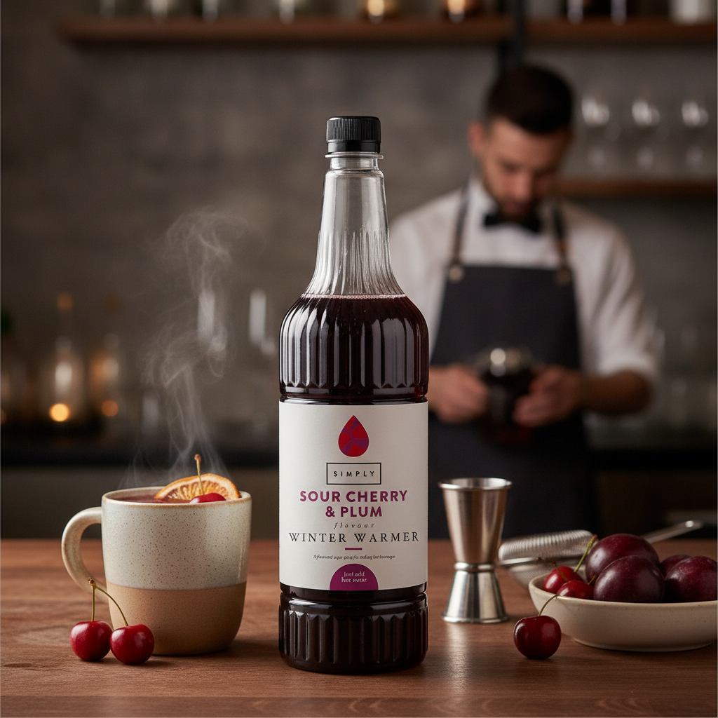 Sour Cherry & Plum Syrup 1L for Hot Drinks & Cocktails