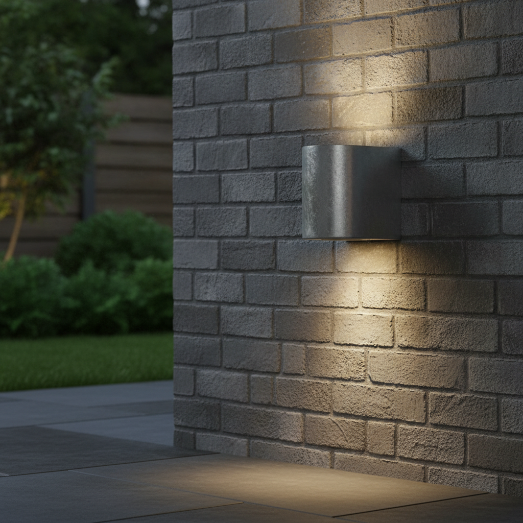 Galvanised Steel Outdoor Wall Light for Patios & Driveways