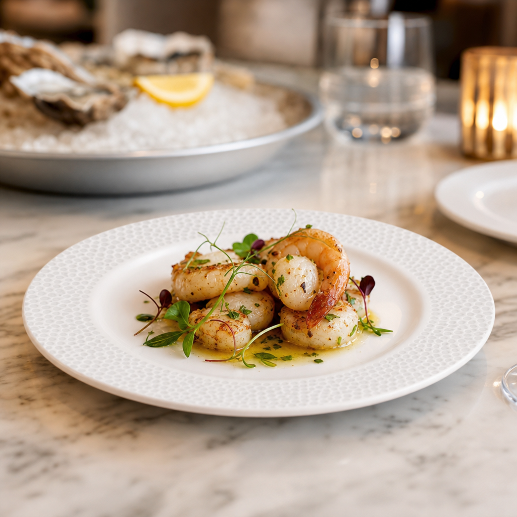 Plates 170mm White Vitrified Ceramic for Serving Seafood Dishes (Pack of 12)