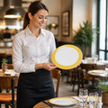 Dinner Plates Coloured Rim 235mm Glass for Healthcare & Catering (Pack of 24)