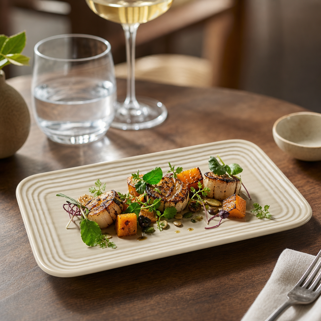 Norse Linen Organic Rectangular Plate 270x160mm China for Professional Use (Pack of 12)