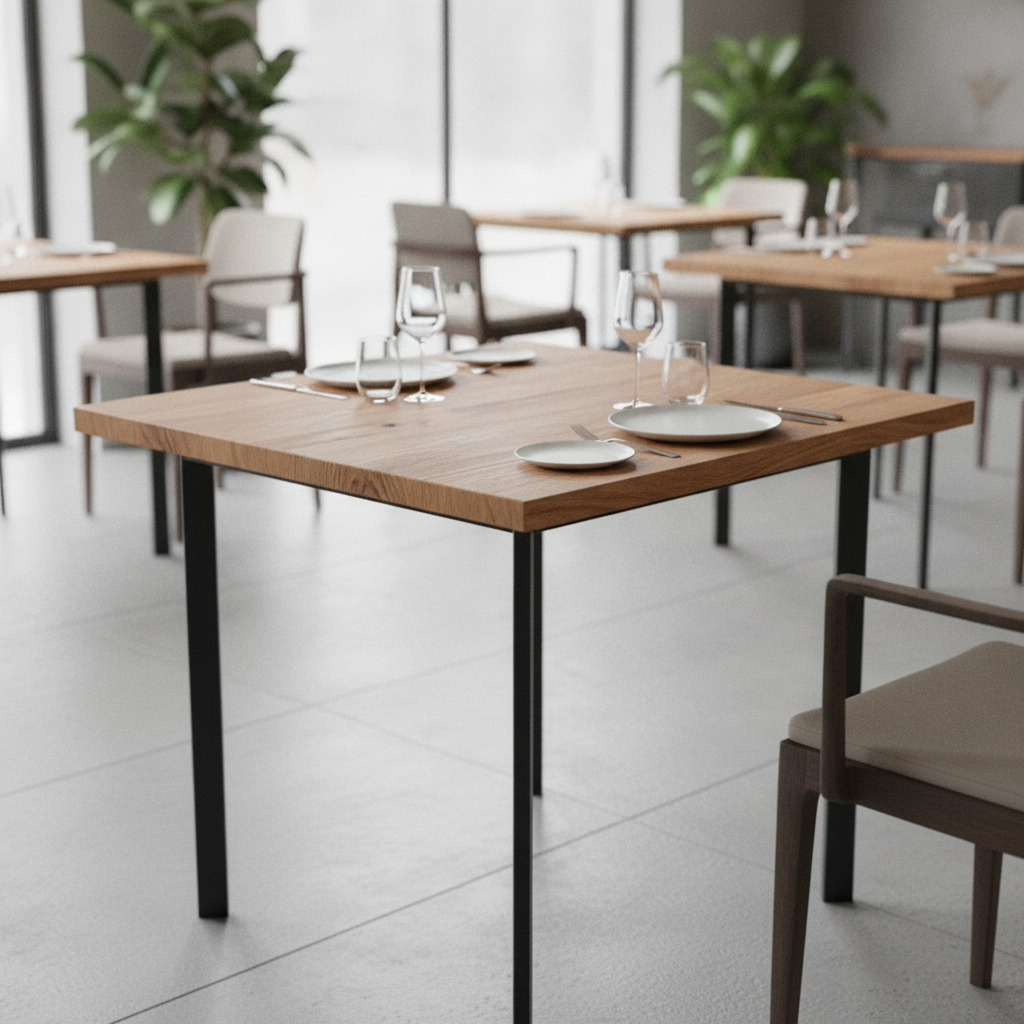Solid Oak Rectangular Table Top 1200x700mm for Commercial Spaces