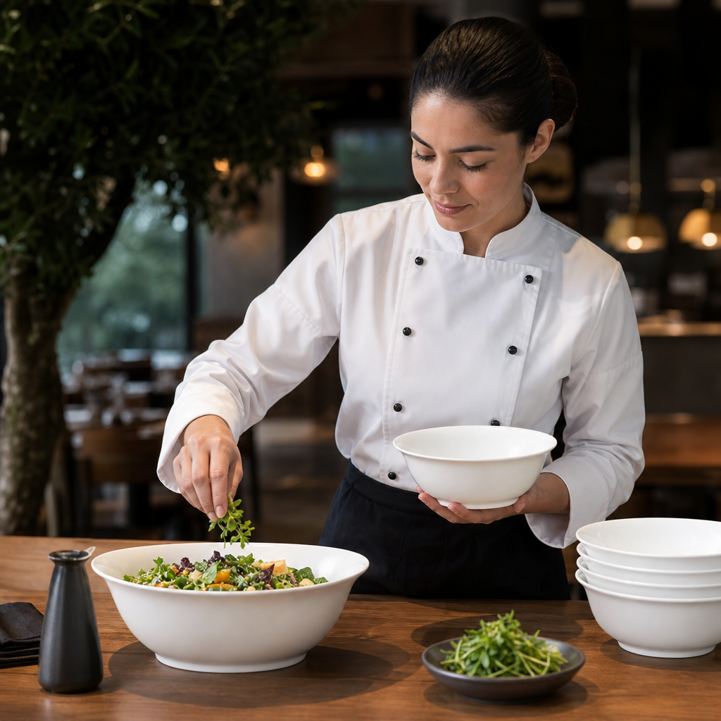 Salad Bowls 235mm Porcelain for Casual Dining (Pack of 6)