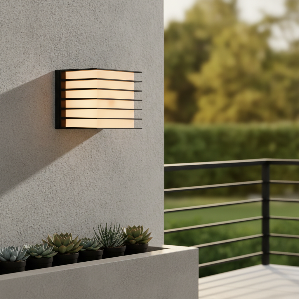 Metal Outdoor Wall Light in Black for Entrances & Terraces