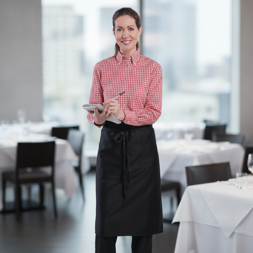 Red Gingham Dress Shirt in Polycotton for Staff Uniforms