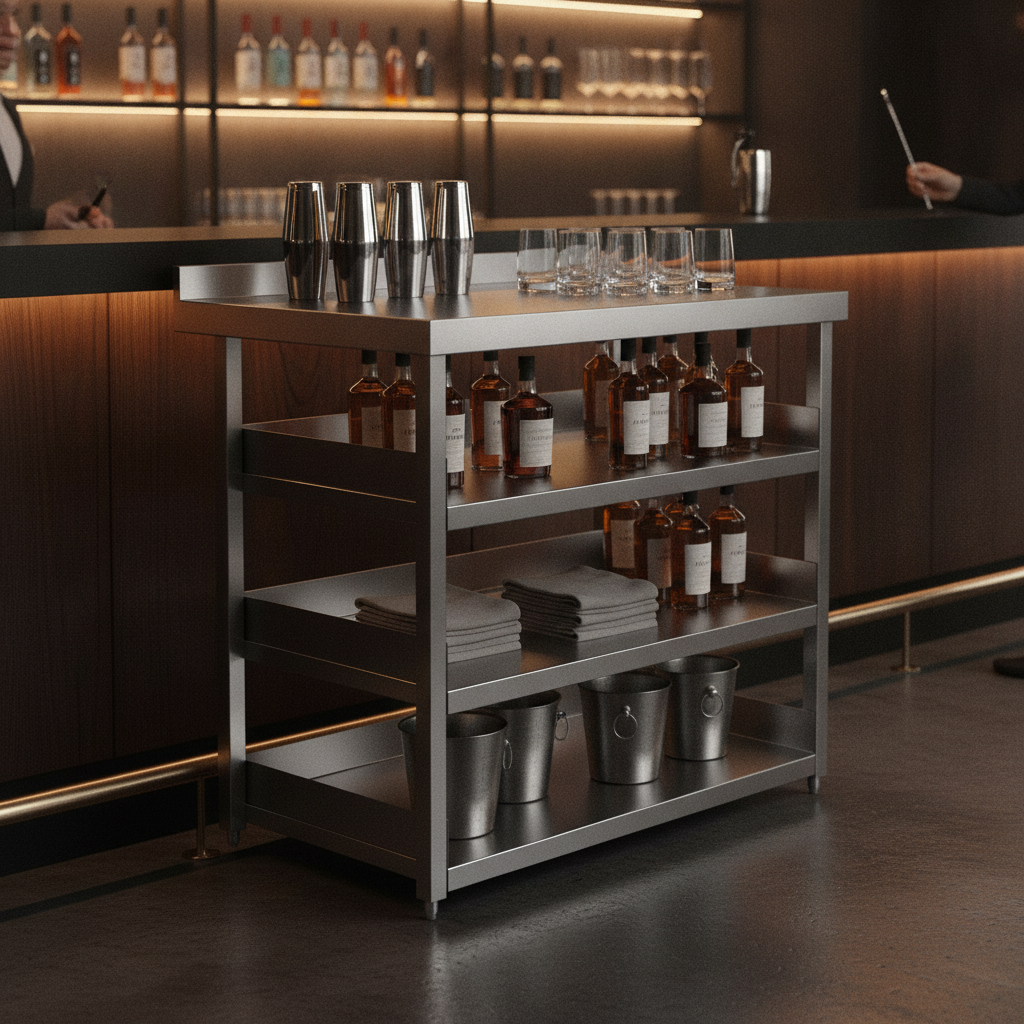 Stainless Steel Modular Bar Shelving Station for Bars & Pubs