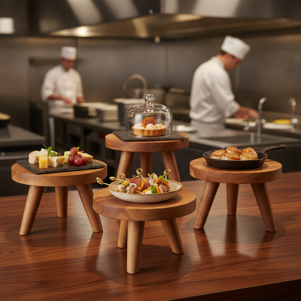 Wooden Display Stands 150x100mm for Food Presentation (Pack of 4)