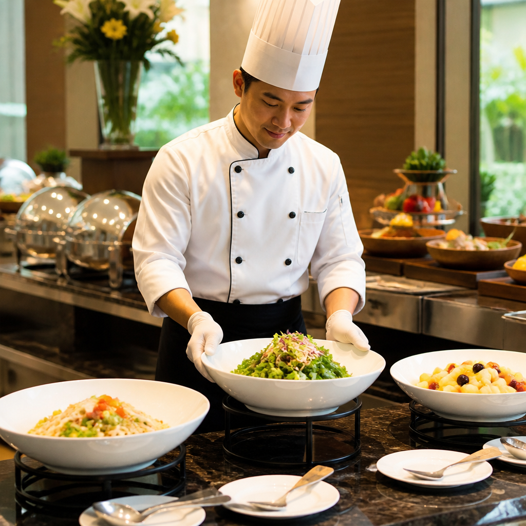 Trace Bowls 320mm White Melamine for Buffet Service (Pack of 4)